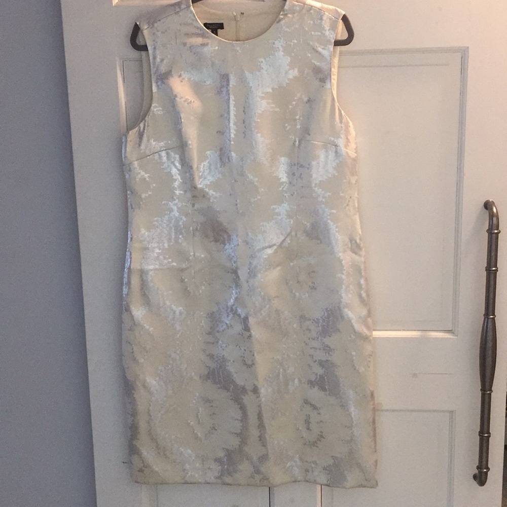 Talbots cream and silver dress